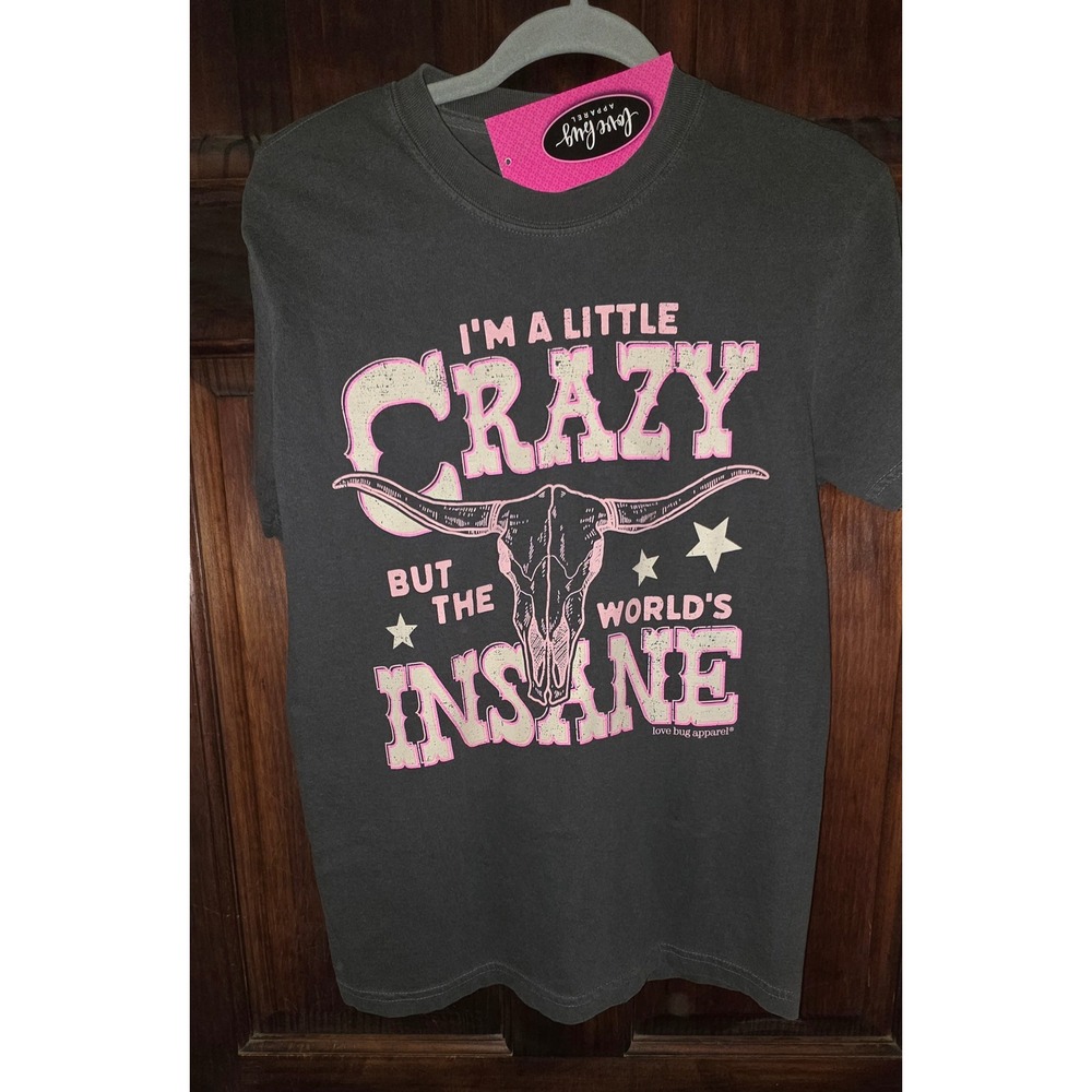 Love Bug Apparel Western Graphic Tee Pepper Gray Small